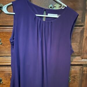 Calvin Klein women’s suiting - Pleated Front Crew Neck Sleeveless Top